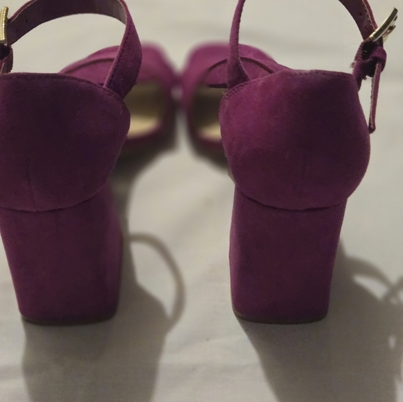 Nine West Pink Abrah Strappy Ankle Strap Block High Heels 6M - Picture 5 of 5